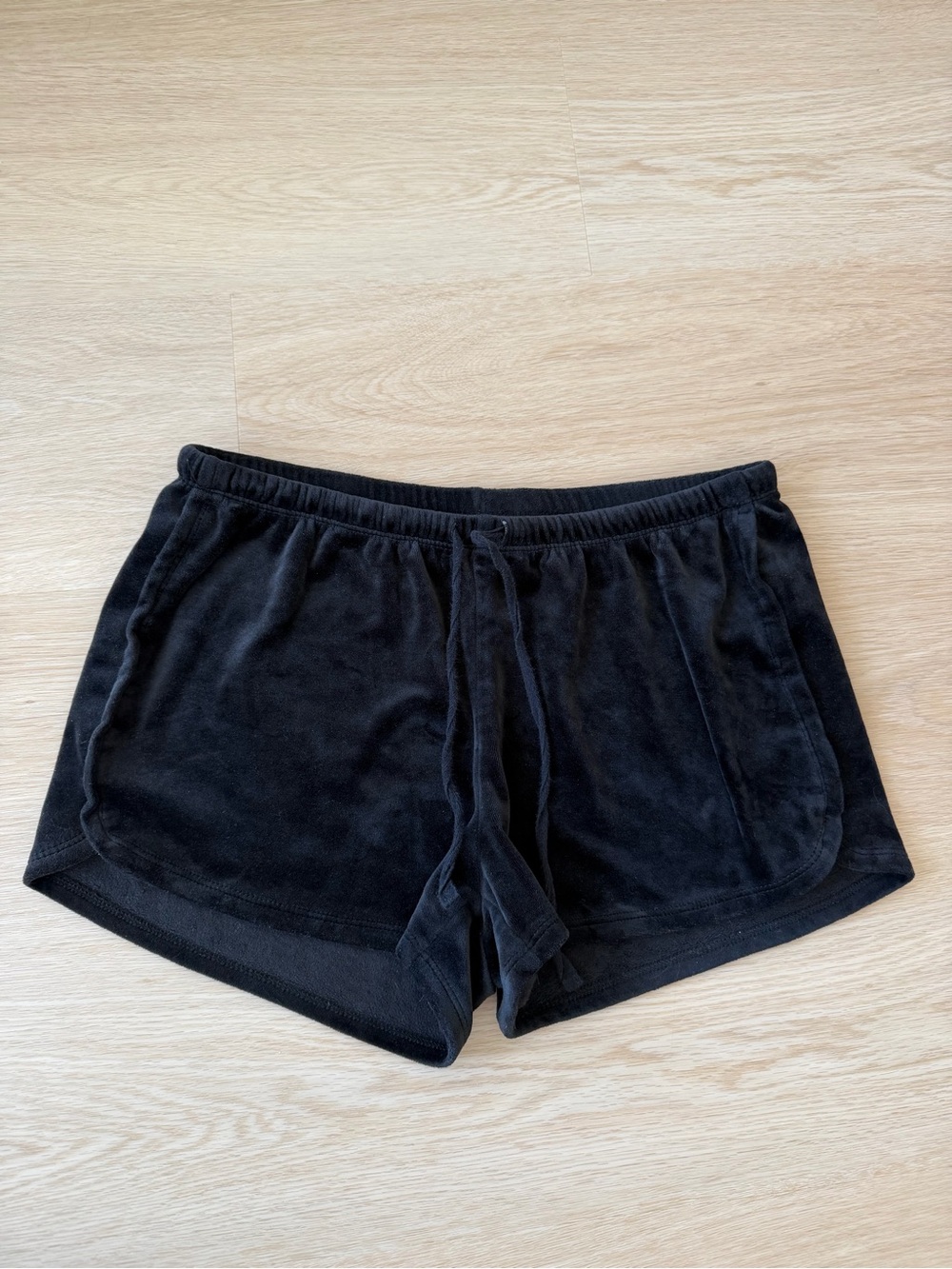 Cynthia Rowley Black Terry Athletic Lounge Shorts